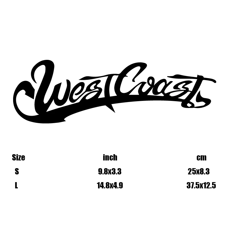 WestCoast Design Car Sticker For Front Rear Windshield Window JDM Style Car Body Decals Waterproof Vinyl Car Accessories