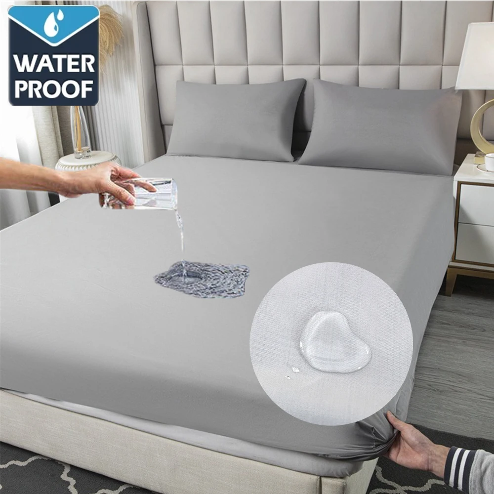 Waterproof Mattress Pad Cover Breathable Washable Bedspreads Healthy Anti-bacteria Anti-mite Fitted Double Bed Sheet  방수침대커버