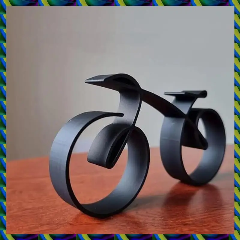 毎日の自転車彫刻ワイヤーフレームスタイル、黒い自転車ラインアート彫刻、自転車アート装飾、自転車愛好家のための女性のための耐久性