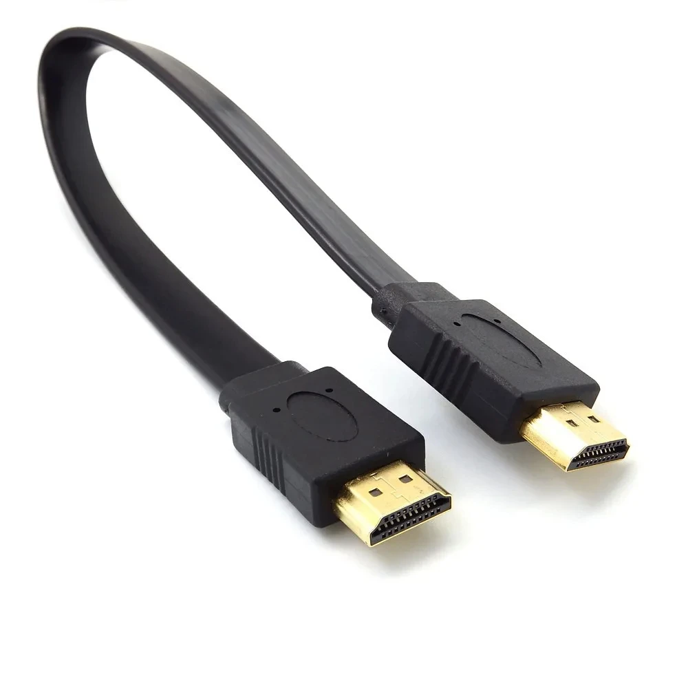 Wysokiej jakości Full HD krótki kabel kompatybilny z HDMI obsługuje płaski przewód wtyk męski na męski 3D dla Audio wideo HD TV 30 cm 50 cm