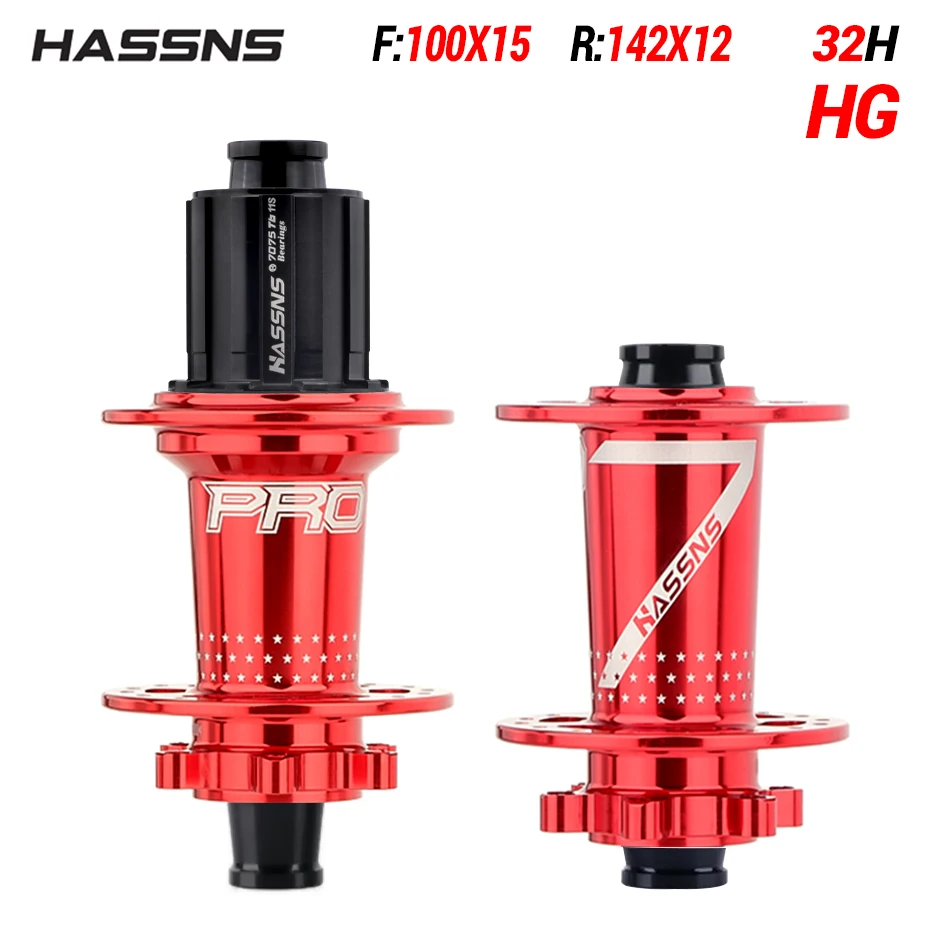 HASSNS PRO7 Fahrrad nabe 24/32 Löcher J-Bend Speichen durch Achse 12x142 hg/xd/ms 4-teiliges abgedichtetes Lager für Shimano Mountainbike Free hub