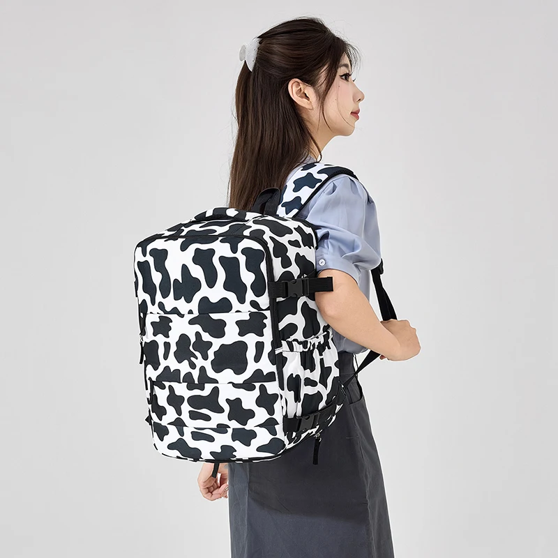 Internationaler Bestseller-Rucksack mit Kuhmuster für Männer, Business-Laptop-Tasche, Pendler-Outdoor-Rucksack für Frauen, Schülerrucksack mit Leopardenmuster