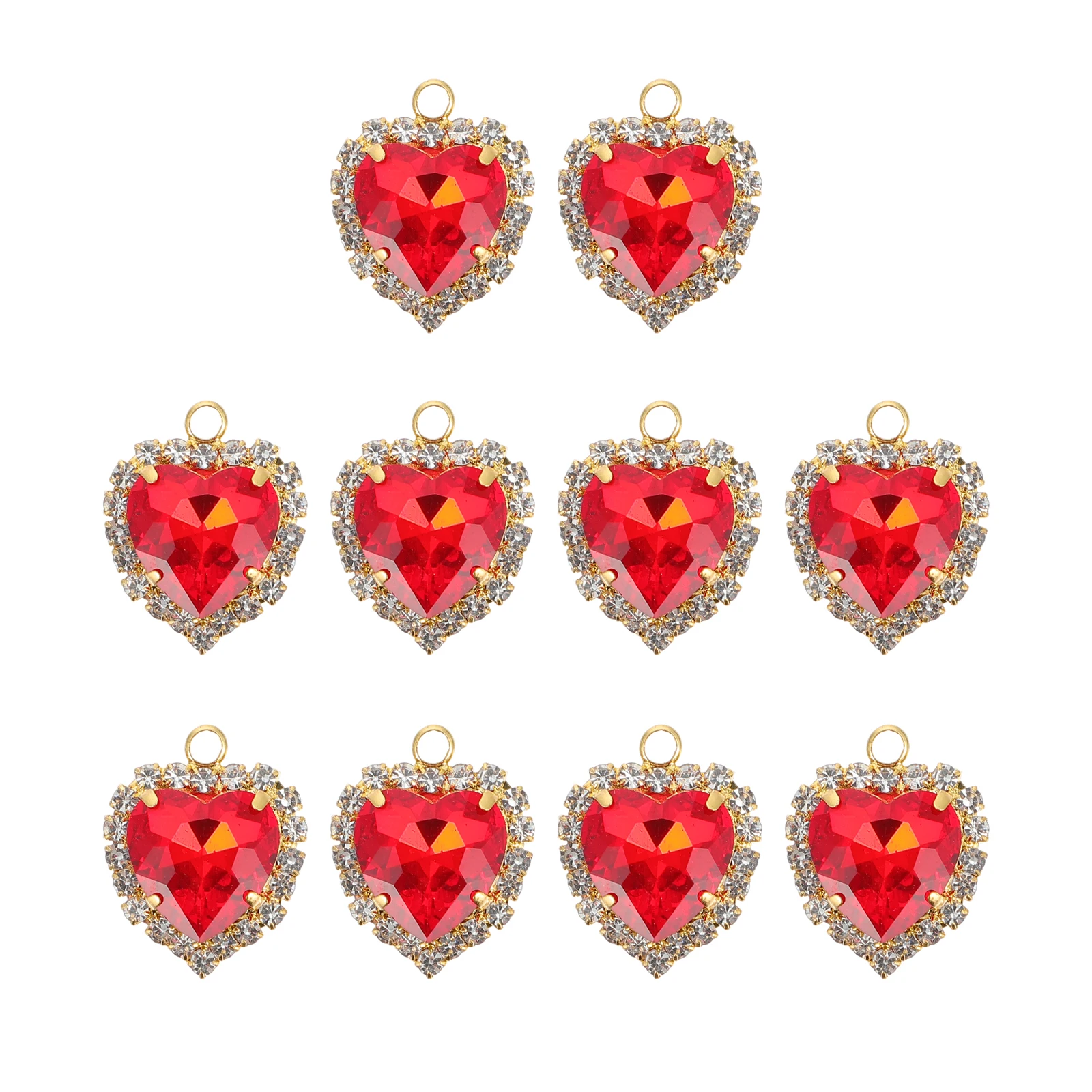 

Valentine S Day Charm Love Crystal Buckle Heart Spacer Beads for Jewelry Making