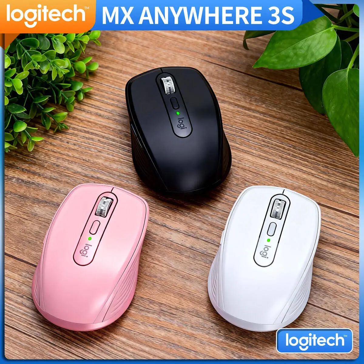 

Logitech MX Anywhere 3S Wireless Mouse Rechargeable Ergonomic 4000DPI High Precision Silent Clicks for Office Home