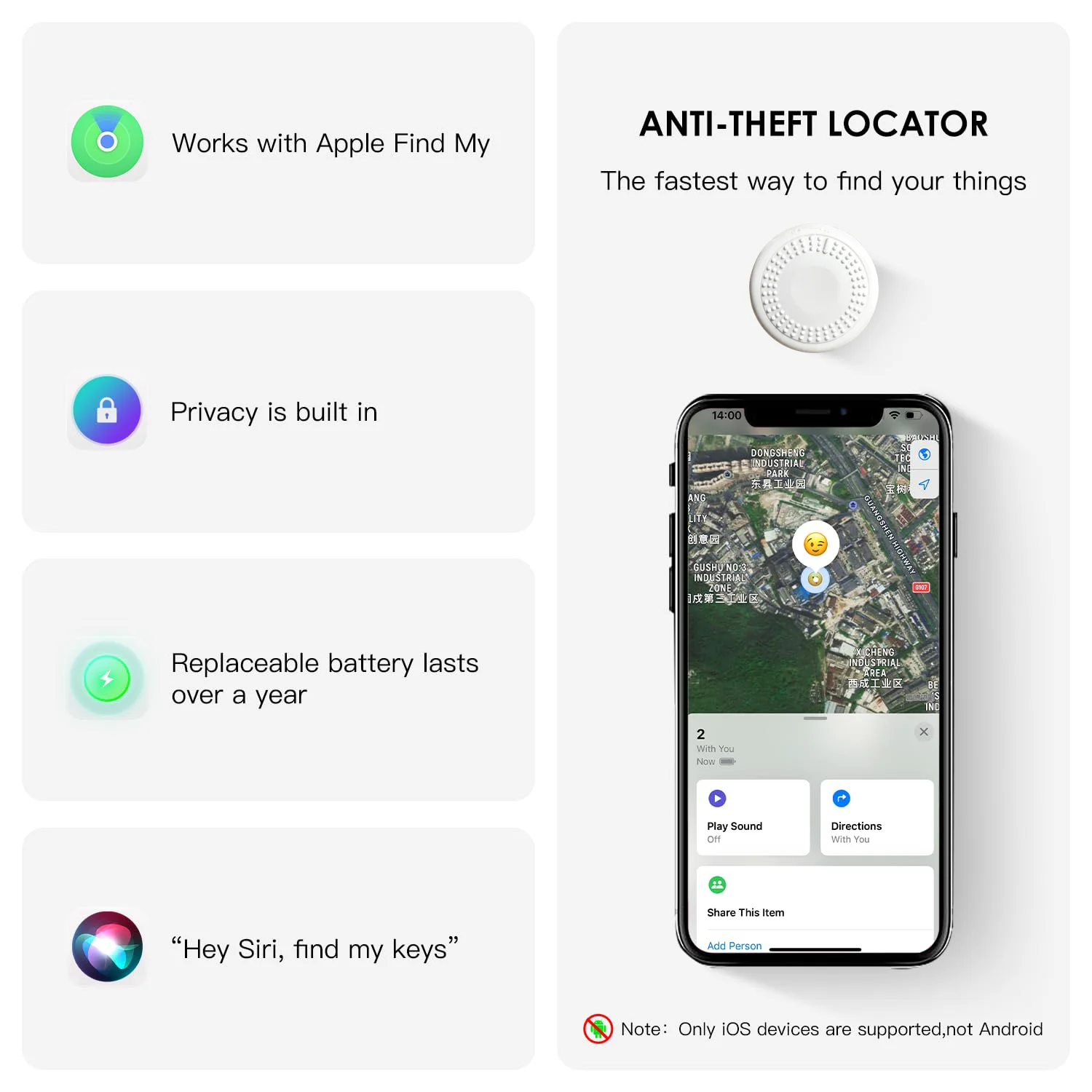 Smart GPS Tracker For Apple Find My Pet Child Real-time Positioning With Alarm Lost Tracker For Airtag Leather Protective Case