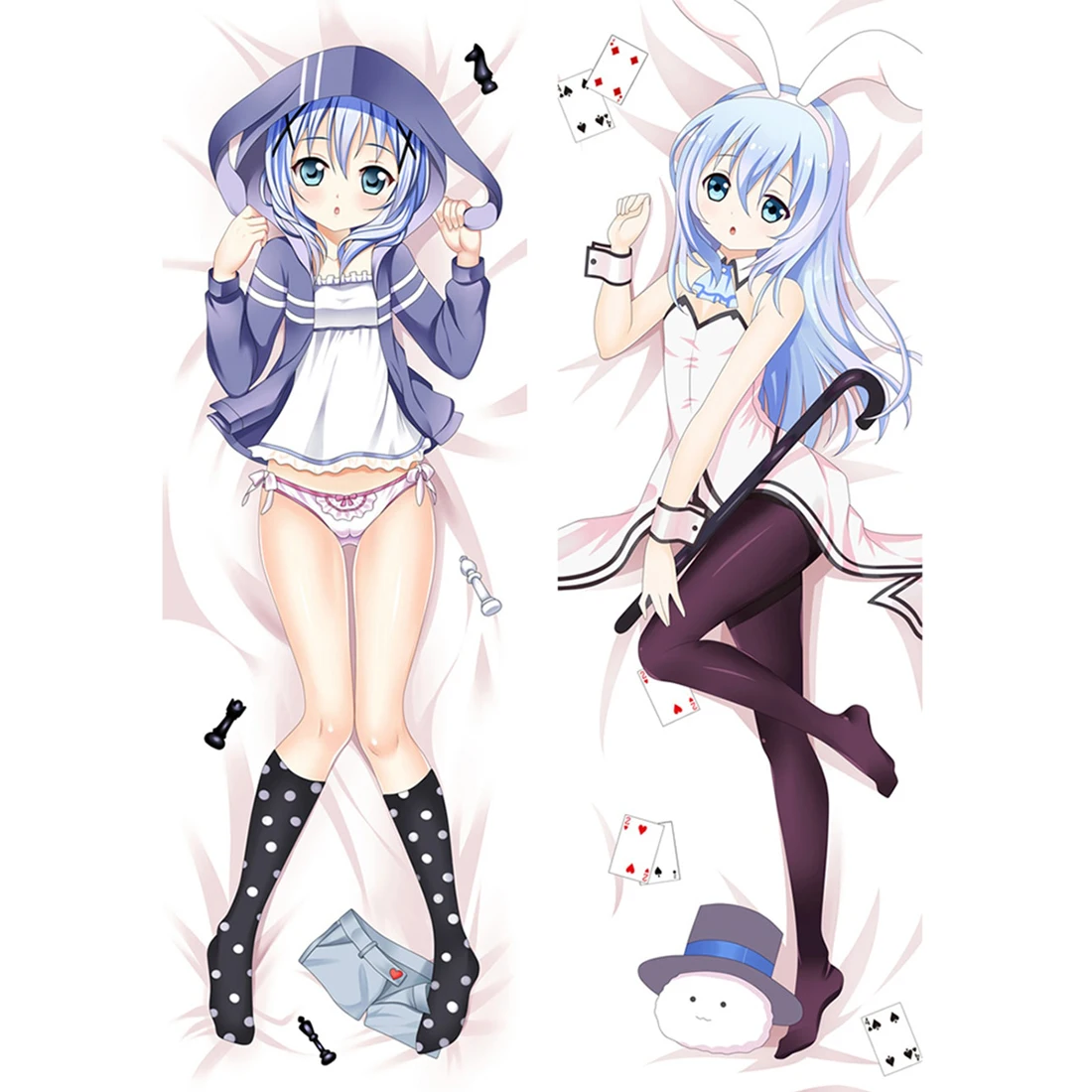 Japanese Anime Pillow Cover Case Is the order a rabbit Kafuu Chino Hugging Body sexy Dakimakura pillowcases 68077