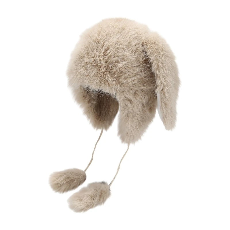 Lovely Earmuff Hat Winter Warm Plush Caps Women Girl Hat for Mountain Climbing