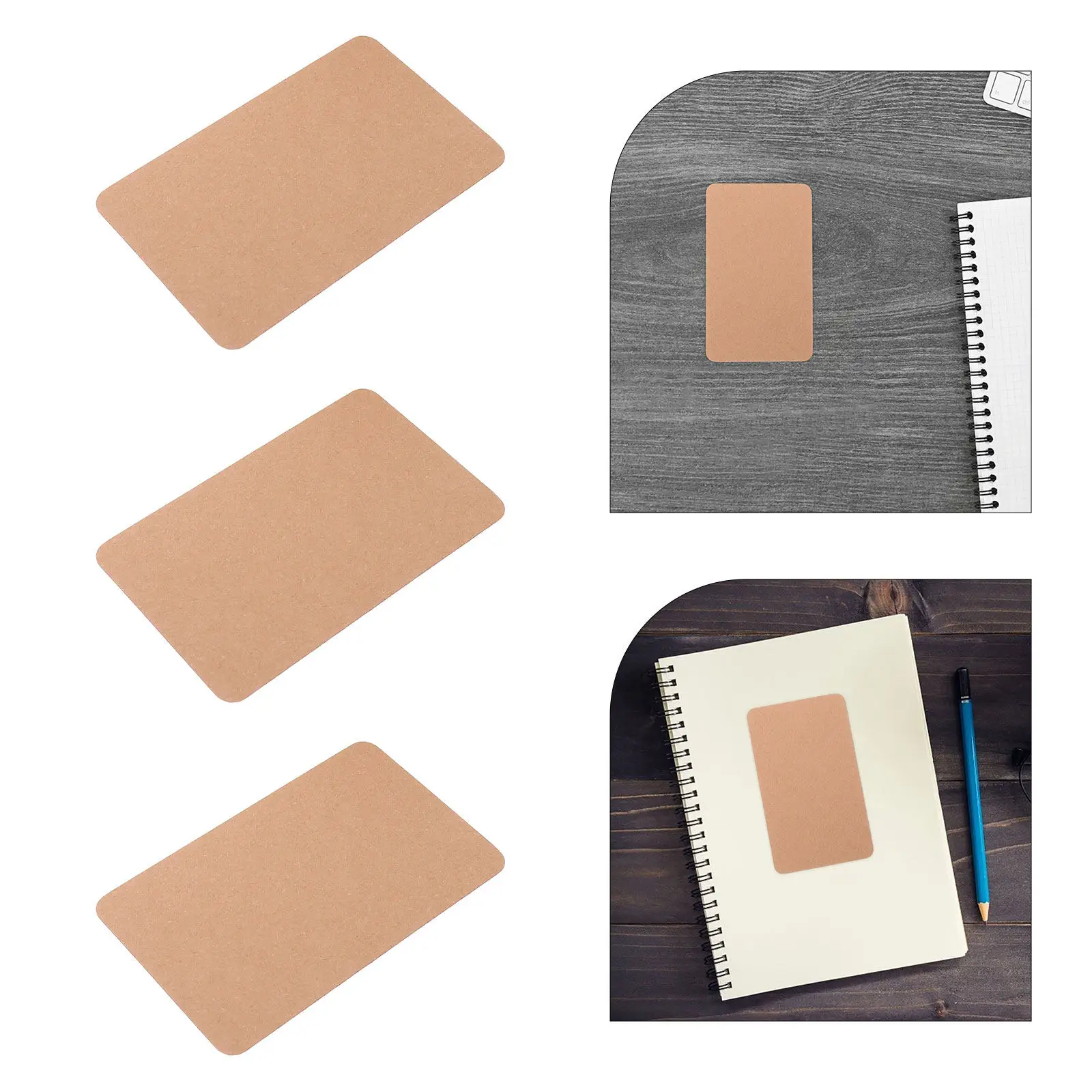 Picture 7: 200Pcs Blank Message Cards Kraft Cardstock Small Note Cards for Christmas Birthday Wedding Thank You Tags Vocabulary Word