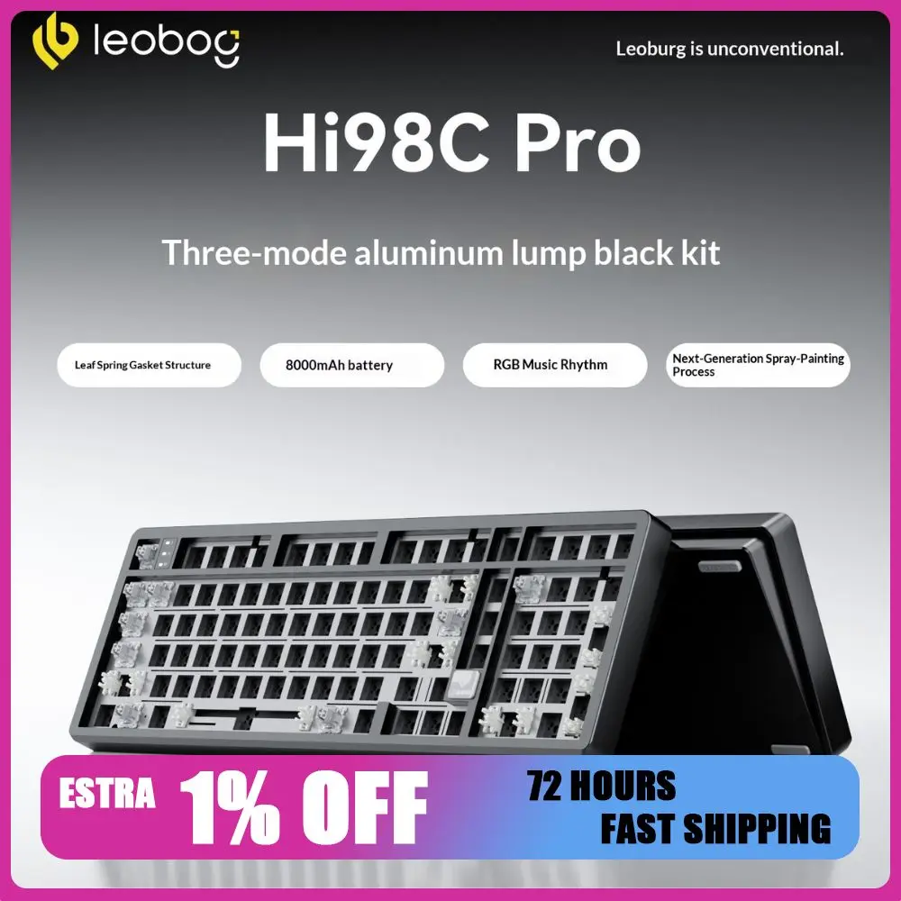 LEOBOG Hi98C Pro Mechanical Keyboard Kit Aluminum Tri-mode Wireless Keyboard GASKET RGB Hotswap Long Battery Life PC Gamer Gift