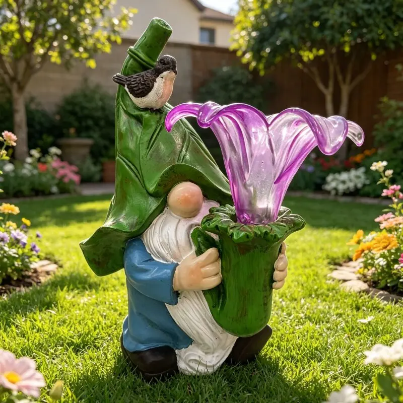 Earth Elf Dwarf Ornament Outdoor Waterproof Courtyard Garden Balcony Sculpture Landscape Lawn Decoration