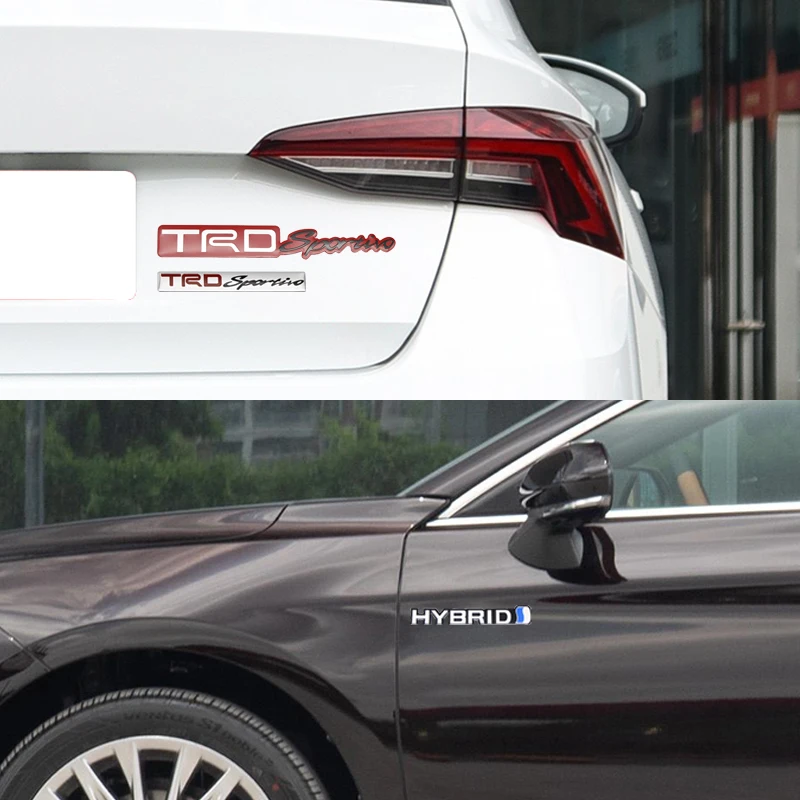 ثلاثية الأبعاد سيارة الألومنيوم ملصق شعار شارة الشارات اكسسوارات لتويوتا كورولا يارس Aygo بريوس CHR كامري أوريس أفينسيس كروزر TRD #2