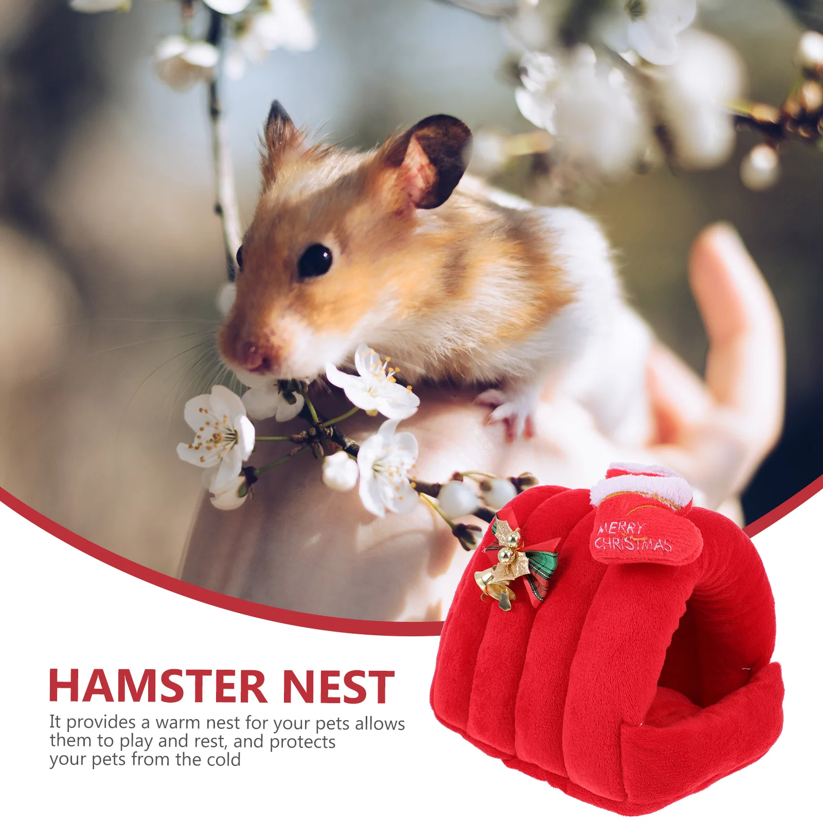 

1Pcs Winter Warm Pet Nest Soft Cozy Bed for Hamster Hedgehog Squirrel Small Pet Sleeping Hamster Bed
