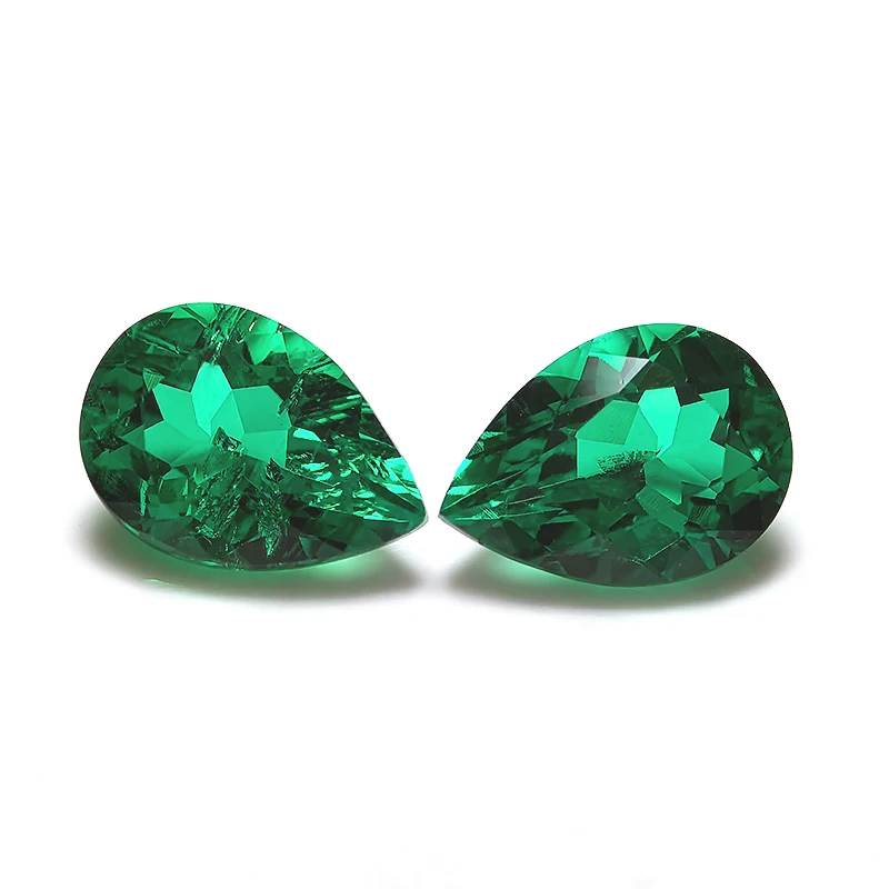 Lab Grown Columbia Lab Grown Emerald Stone Pear Cut Hand-cut Loose Gemstones Synthetic Diamond Select AGL Certificate