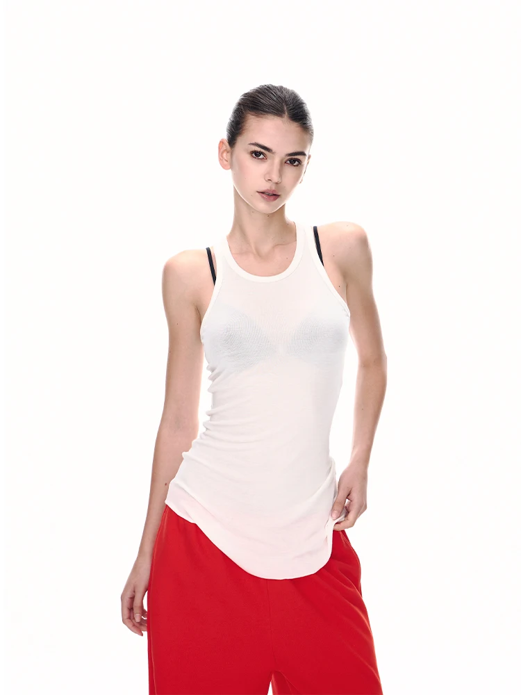 

Женский шелково-шерстяной топ JLAUNT на бретельках для лета, для активного отдыха, в стиле американской модницы, с изящным дизайном, можно носить как нижний слой