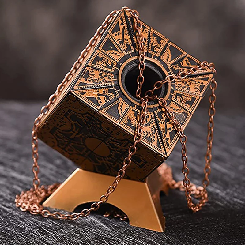 Hellraiser Puzzle Box Puzzle Cube Detachable With Base Deformation Puzzle Lock Box Decoration Terror Figures Serie Cube Figurine