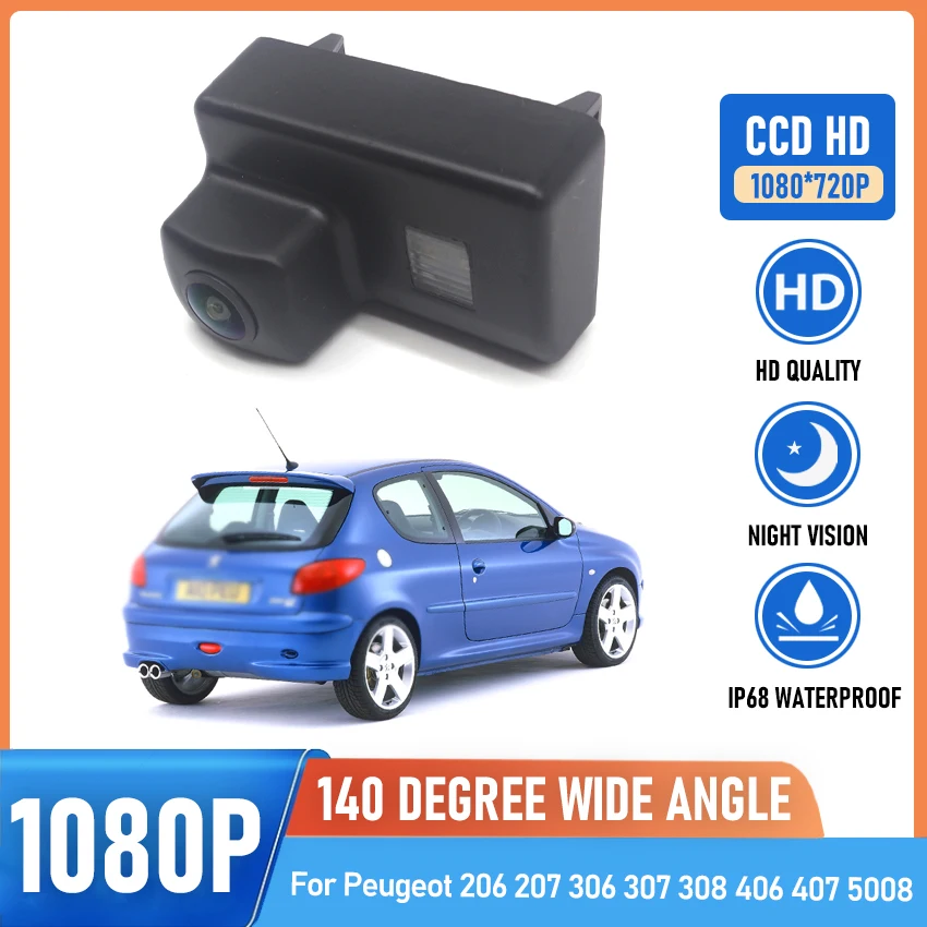 

HD CCD водонепроницаемая камера заднего вида с ночным видением для Peugeot 206 207 306 307 308 406 407 5008