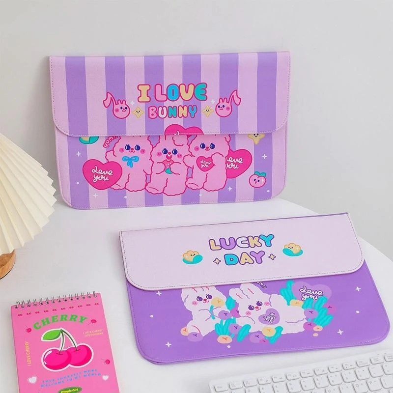 Phim hoạt hình Bunny 12.9 13 13.3 inch cho trường hợp túi lót dễ thương trong túi bảo vệ doanh nghiệp du lịch đa chức năng
