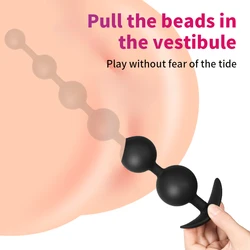 Silicone Anal Beads Anal Plug Pull Beads Anal Dilator Dildo Masturbator Butt Plug Prostatic Stimulation Sex Toys for Woman Man