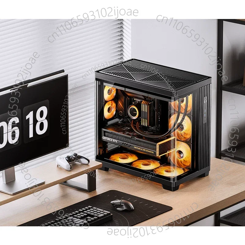 Computer Case TK-4 Sub-warehouse Type Back Plug Main Board Curved Glass Sea View Room ATX Aluminum Frame 420 Water Cooled