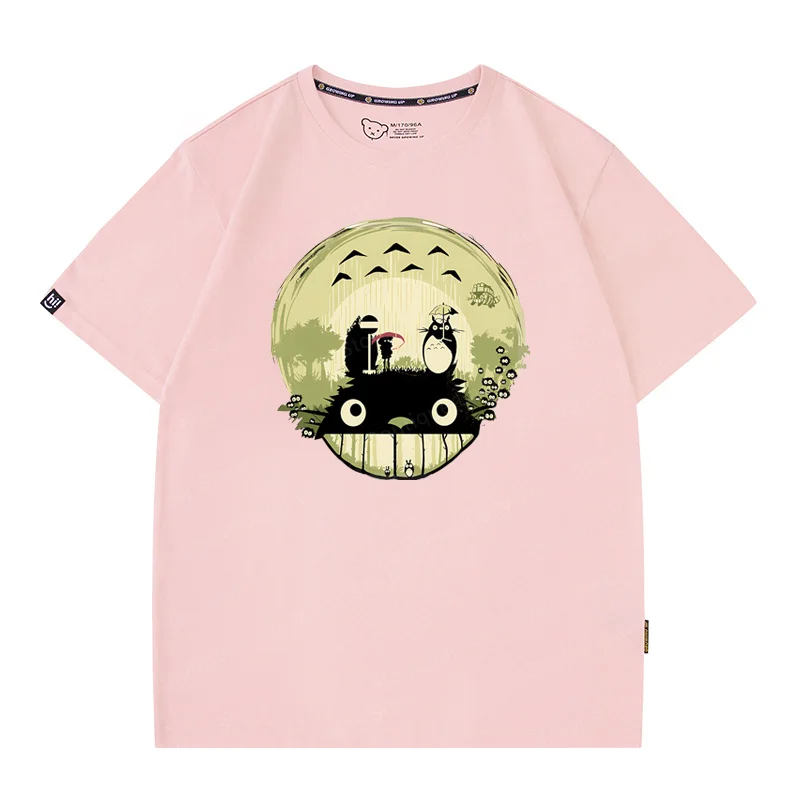 Miyazaki Totoro Summer Fashion Brand Cotton Short-Sleeved Women T-Shirt Short Sleeve Cotton Y2K Style Couple Man Women T-shirt