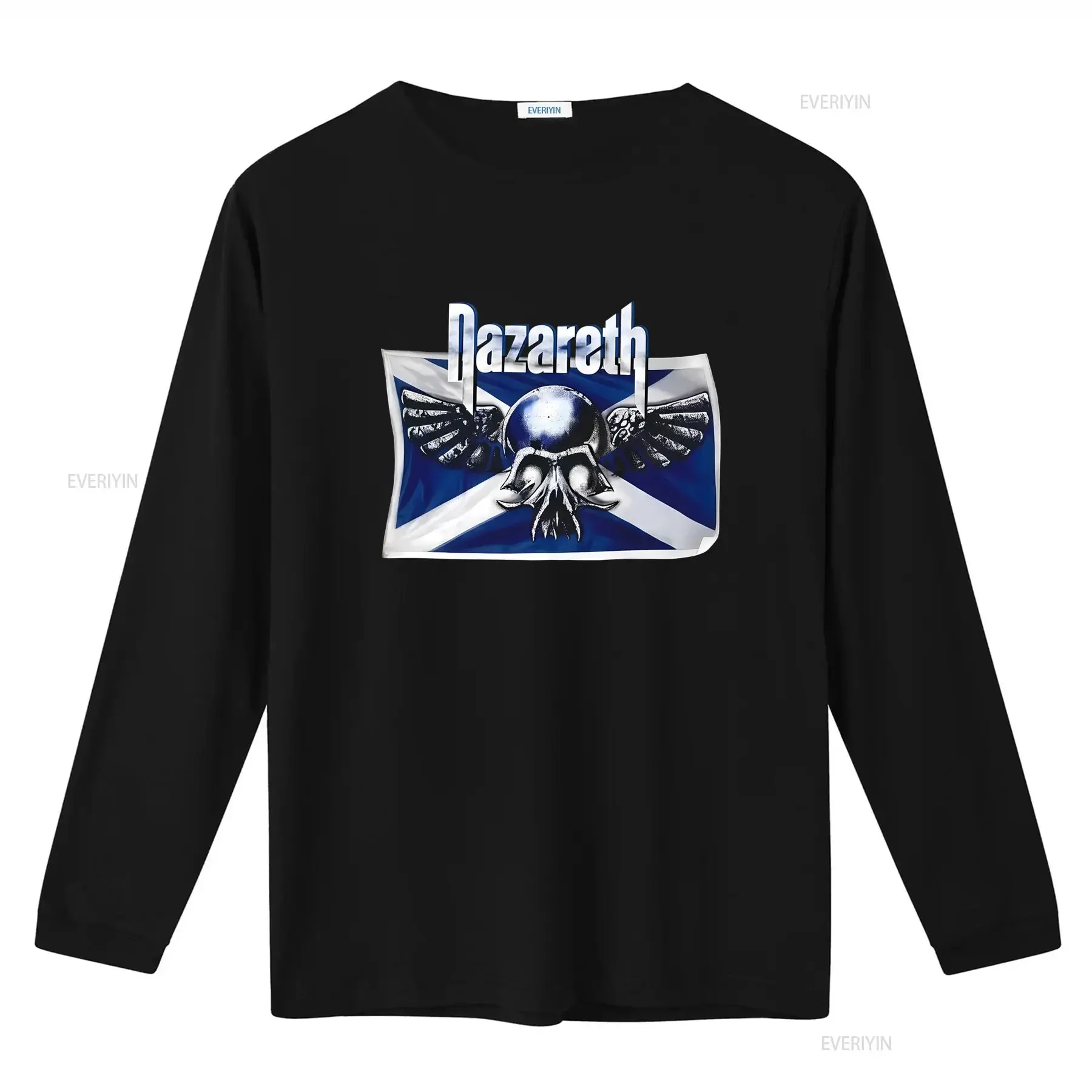 DAZARETH Rock Band Skull Wings Scottish Flag Design T Shirt vintage Washed Slightly Stretched streetwear homme Comfortable