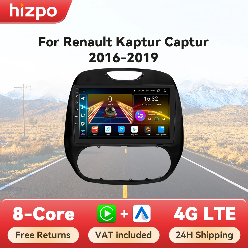 Hizpo Octa Core 8+128G For Renault Kaptur Captur 2016 - 2019 Caplay Android Auto Multimedia Video Player Stereo GPS No 2Din DVD