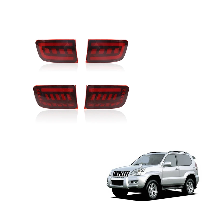 Spedking LED Rear Tail Light Bumper Brake Fog Lamp Reflector Kit For  Land Cruiser Prado 2003-2009