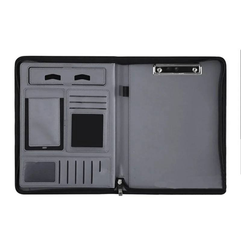 J1UL1N Draagbare zakelijke Padfolio Portfolio Case Contractbestandsmap A4 Conferentiemap PU lederen portfoliomap