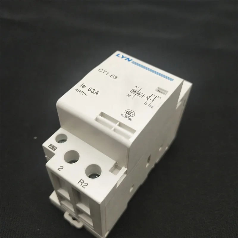 CT1-63 2P 32A 40A 63A 220V 230V~ 50/60HZ Din rail Household ac Modular contactor 2NO 1NO 1NC 2NC