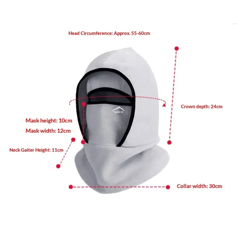 Sports Face Mask Winter Warm Fleece Hooded Full Coverage Balaclava Outdoor Ski Cycling Running Motorcycle Unisex Windproof 6