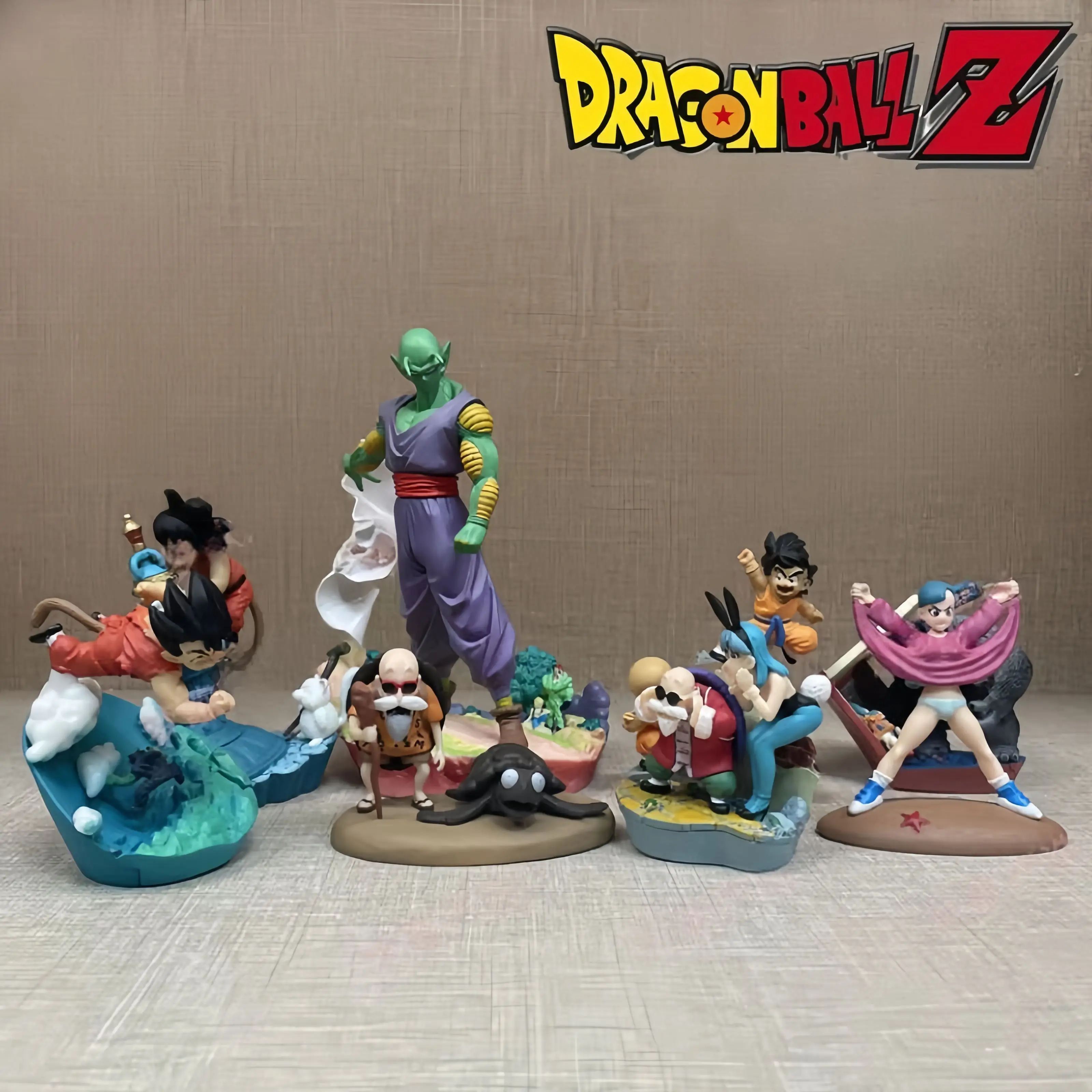 8pcs Dragon Ball Anime Figures Bulma Master Roshi Son Goku Bunny Girl Mini Size Figurine Ornament Model Pvc Collection Kids Toys