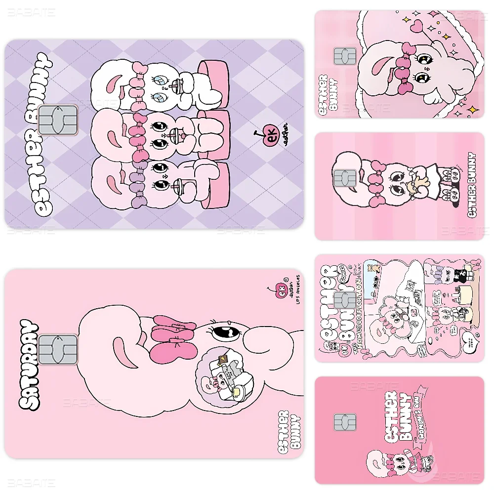 

Cute Esther Bunny Rabbit Anmie Sticker Film Skin Cover For Credit Card Debit Bank Card Front