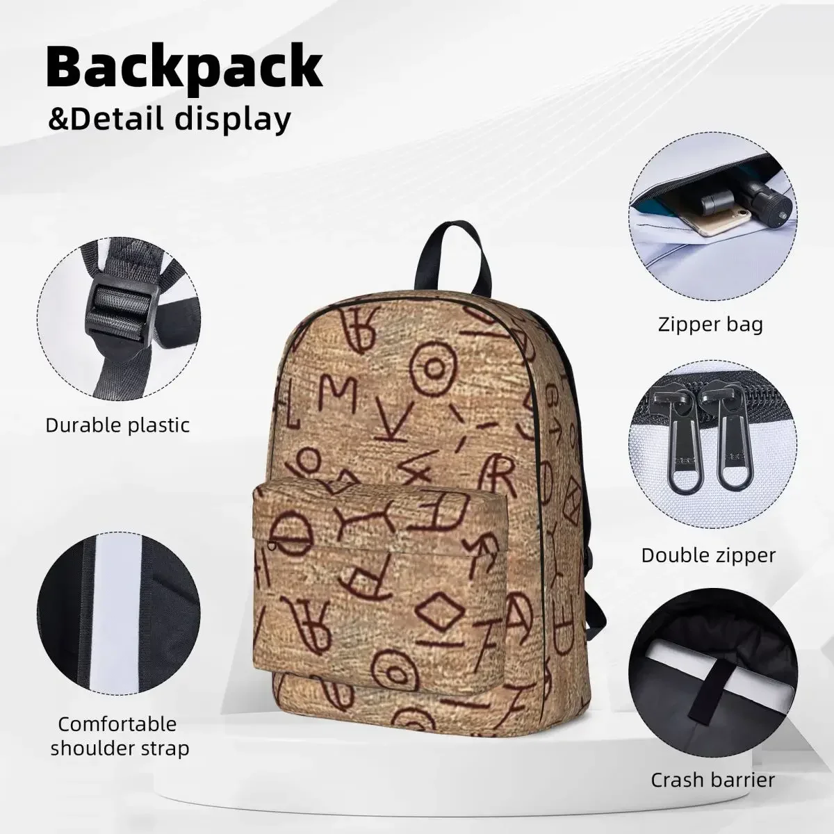 Cattle Brands Backpack Waterproof Children School Bag Laptop Rucksack Travel Rucksack Large Capacity Bookbag