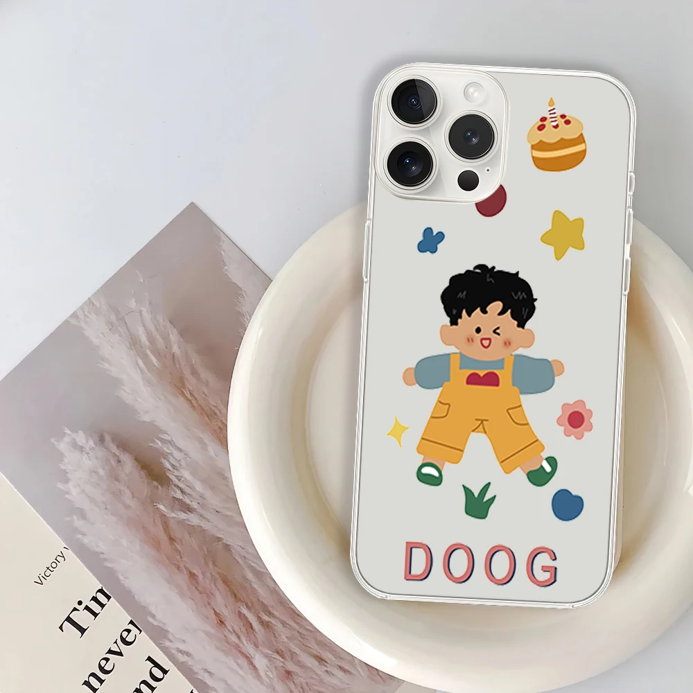 Cartoon locke cute Phone Case for iPhone 12 11 13 14 15 16 Max Pro Plus Transparent Soft Shell image 2