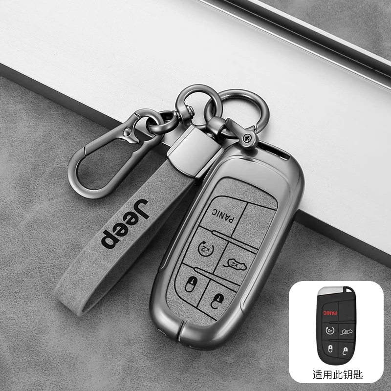 Кожаная сумка для автомобильных ключей из цинкового сплава для Jeep Grand Cherokee WK2 KL Wrangler JK Renegade Commander Compass 2018 2022, аксессуары