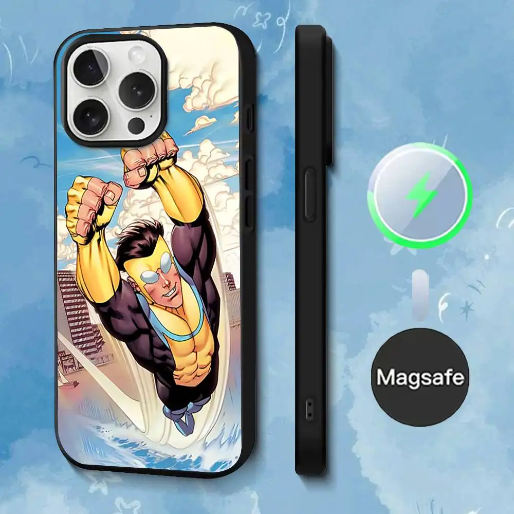 حافظة هاتف خارقة I-Invincible لهاتف iPhone 17,16,15,14,13,12,11,Pro,Max,Plus,Mini,SE4,E شحن لاسلكي Magsafe مغناطيسي