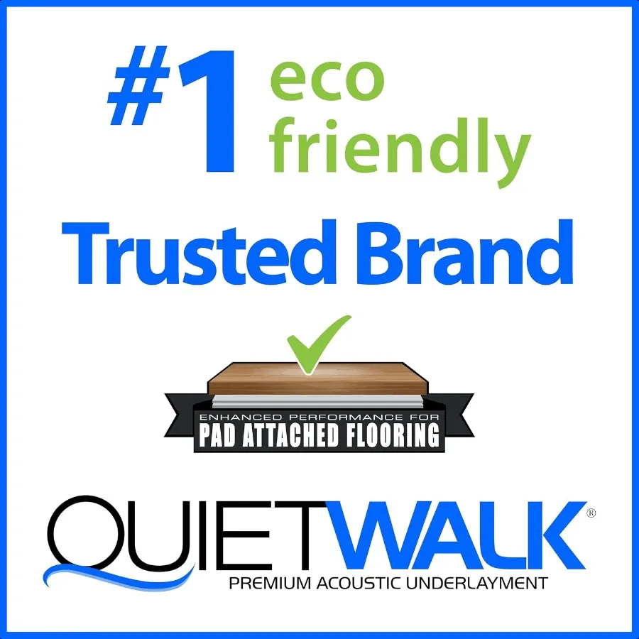 تركيب QuietWalk بسمك 100 قدم مربع للأرضيات المصفحة والخشب الصلب Appd للوسادة المرفقة المسبقة من الألياف العائمة المعاد تدويره #2