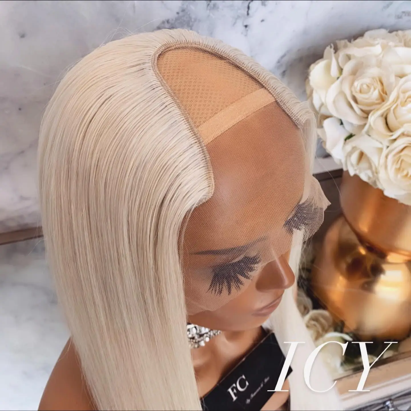 HD Transparent Lace U Part Wig 2x4 Opening Platinum Blonde Straight Human Hair Wig Glueless Lace Front Wig Remy Hair 180/200%