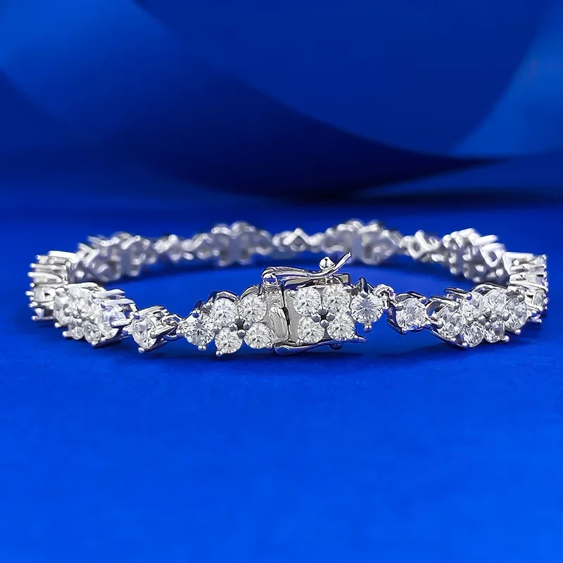 

New S925 silver small fresh white diamond bracelet, daily classic fashion, Jewelry