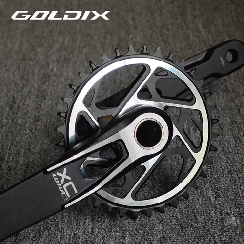 Juego de ruedas de cadena de manivela de bicicleta de montaña GOLDIX, fijas con 3 tornillos, longitud de la pierna 170 mm/175 mm Offset 3 grados 30T 32T 34T 36T 38T