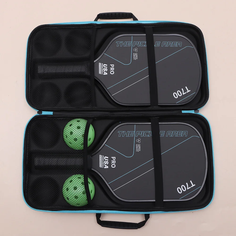 Hard Shell Pickleball Racket Storage Bag Fits 2 Paddles And 4 Balls Waterproof Pickleball Paddle Bag EVA Protective Cover