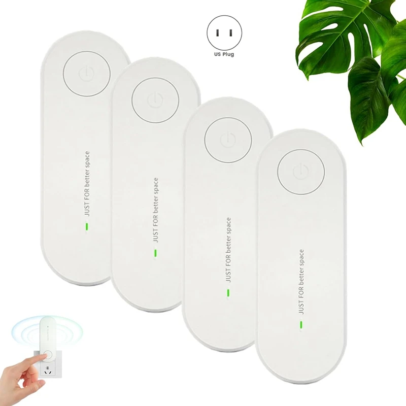 

Очиститель воздуха, подключаемый к сети, с функцией ионизации, устраняет запахи, бесшумный, для спален, туалетов, 4 шт., вилка стандарта США, розничная упаковка