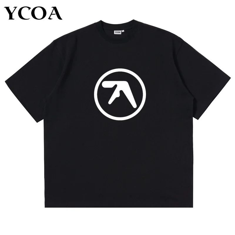 Men Tshirt Cotton Aphex Twin Y2k Streetwear Graphic Korean Fashion Print Harajuku Vintage Tops Tees Oversized Aesthetic Clothes