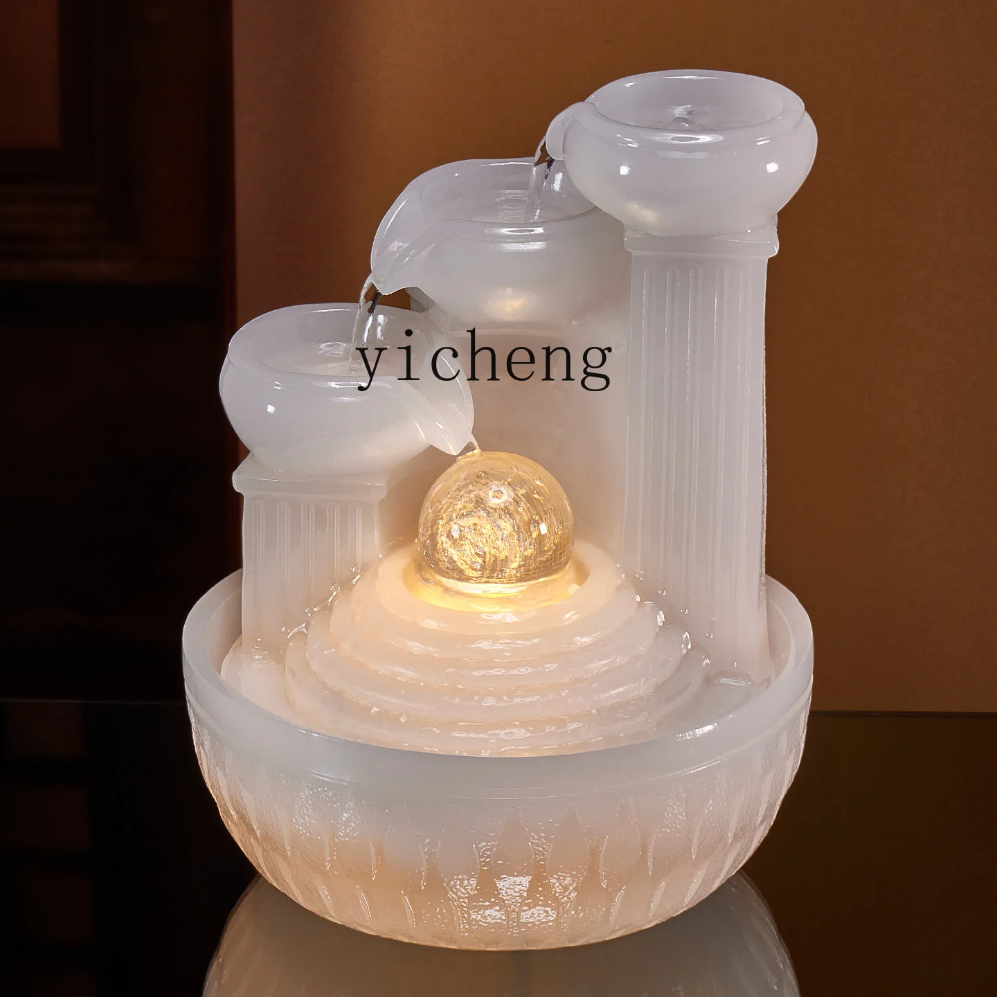 

TWR flowing water ornament circulating water feature lucky Nafu feng shui wheel ornament