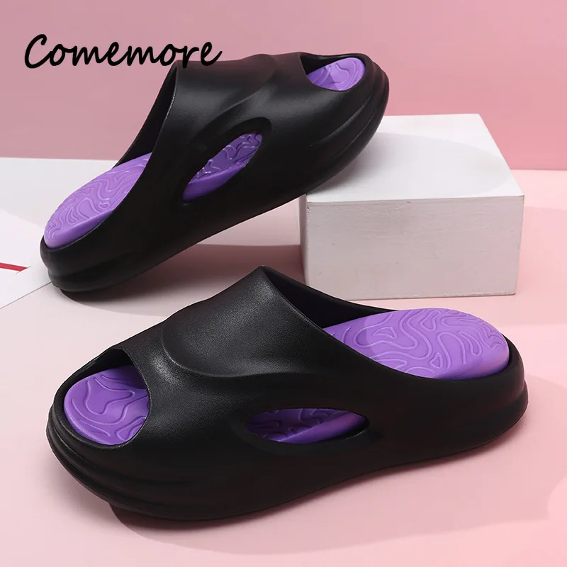 Comemore Fashion Unisex Slippers Women Indoor Bathroom Shower Home Footwears Beach Thick Sole Men Slides Shoes Non-Slip Footwear