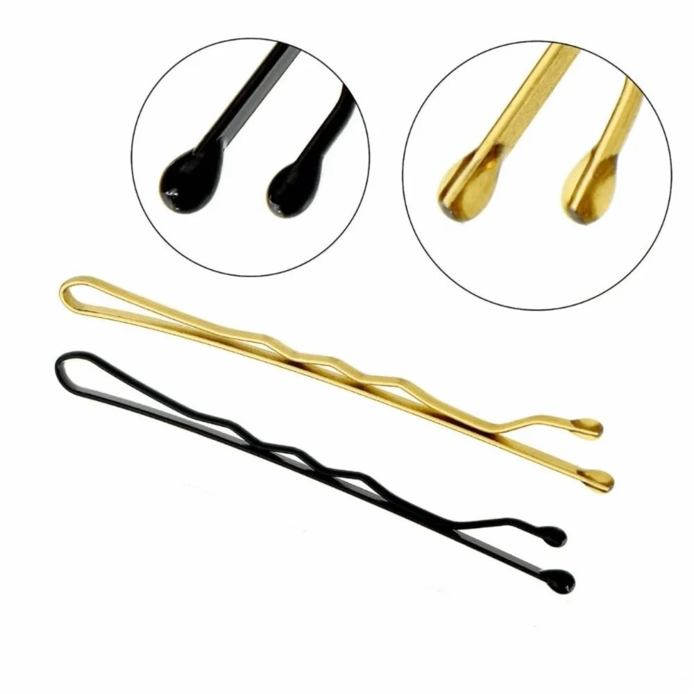 300Pcs U-Shaped ‌Women's Bobby Pins Kit Curly Wavy Assorted Pack Metal Hair Clips Solid Non Slip Boxed Hair Styling Accessories