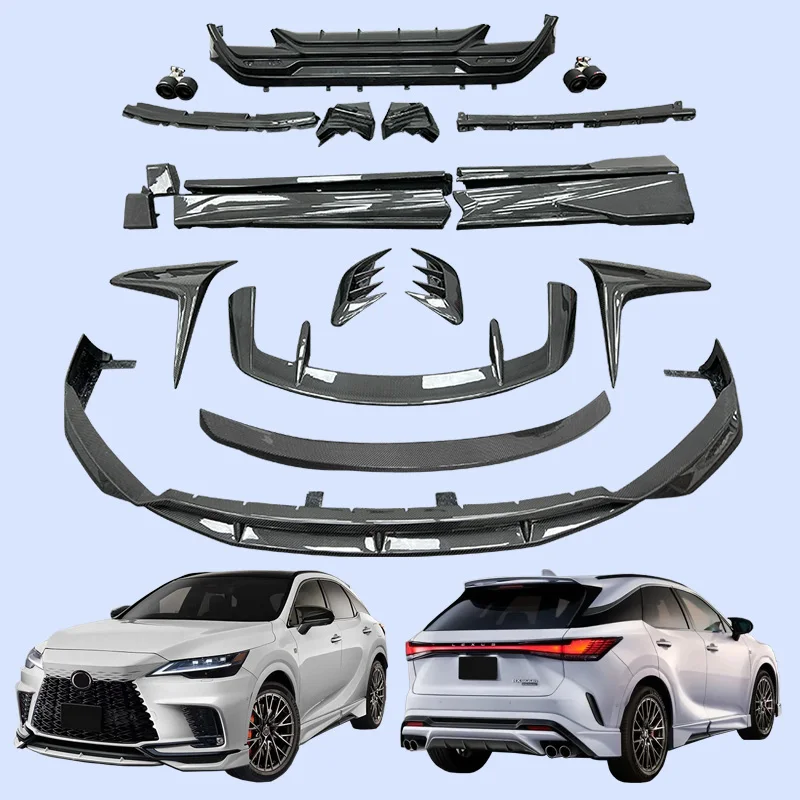 The 2023 body kit front and rear lip side skirts are suitable for Lexus RX modified trd carbon fiber spoilers