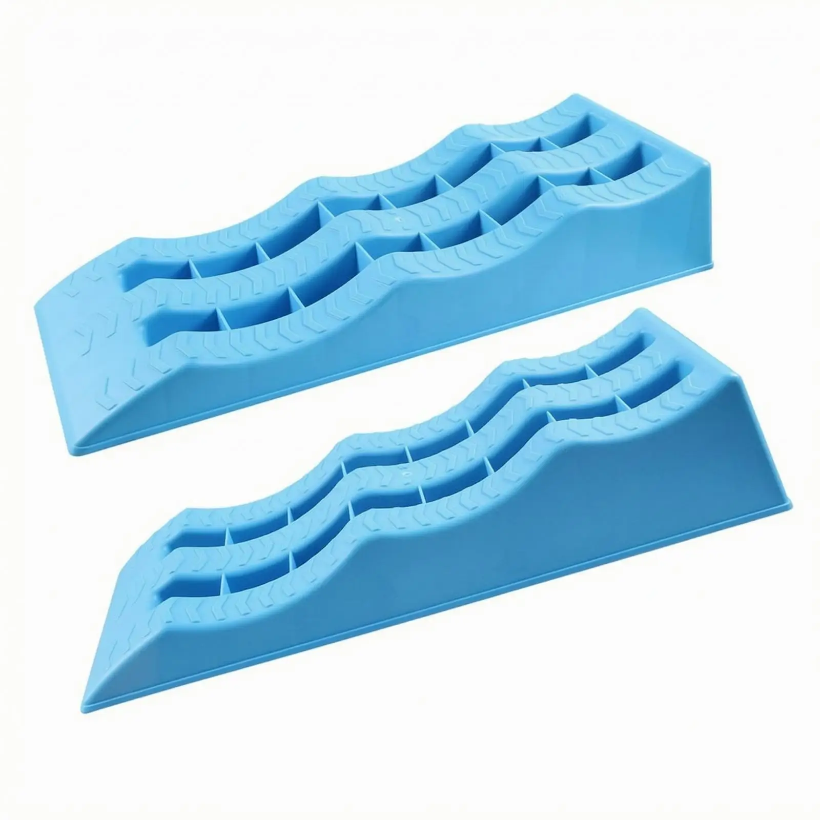 RV Leveling Ramp for Camping Trailer 2.5 Ton Load Capacity Compact Size Easy Carry Non Slip Traction Surface