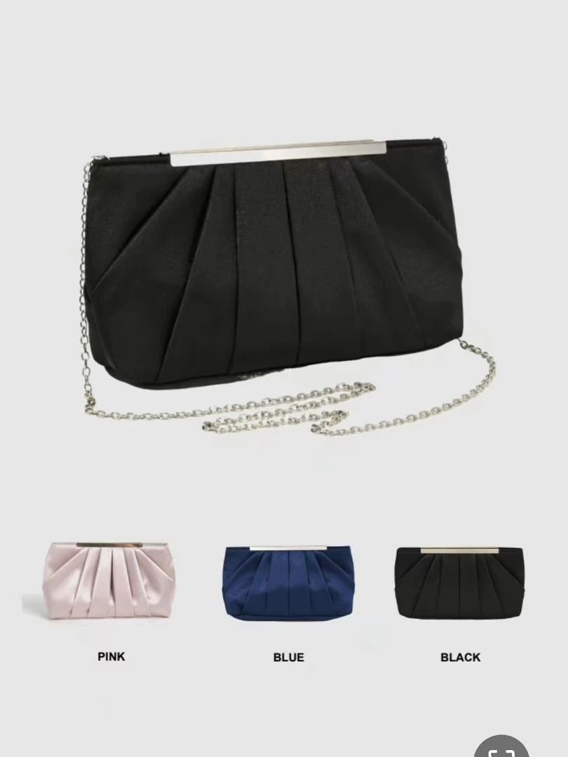 Women's Evening Clutch Bags Formal Party Purses, Elegant Ruched Clutch Purses Bride and Bridesmaid Handbag for Women Wedding