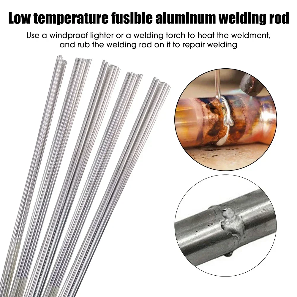 10/50Pcs Low Temperature Welding Rods Wire Weld Melt Aluminum Rod for Soldering Aluminum Copper Iron No Need Solder Powder Tool